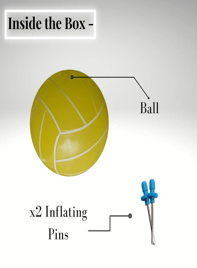 Jupiter Industries® Inflatable Vinyl Ball for Swimming Pool & Garden with 2 Inflating Pins - PVC Ball for Kids use at Pools, Beach, Outdoor & Indoor Play | Size : 22cm (9 Inches) | Yellow Stripes (HB) - Image 3